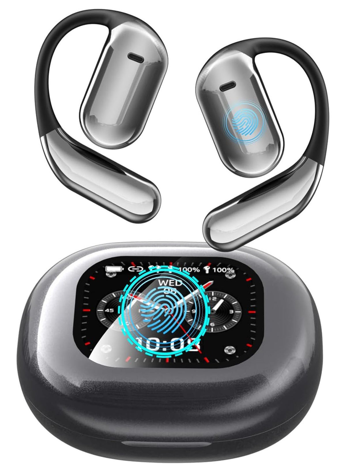POWER LIFE POWER LIFE Wireless Earbuds Intelligent Touch Screen Open Ear Headphones Over The Earbuds With Earhooks Sport Headsets IPX5 Waterproof Earphones For Running Workout And More Z5A6A0BC2B85128CDD696Z