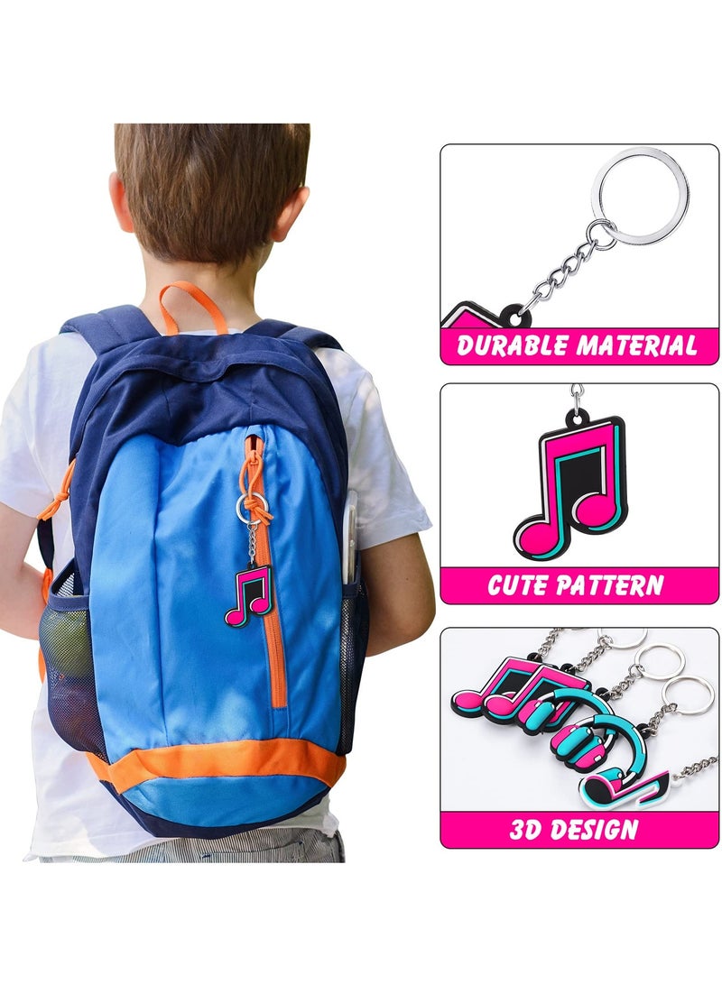 SYOSI Silicone Music Keychain Set, 48-Piece Musical Note and Instrument Themed Keychains, Perfect for Music Themed Party Favors and Supplies - Image 4