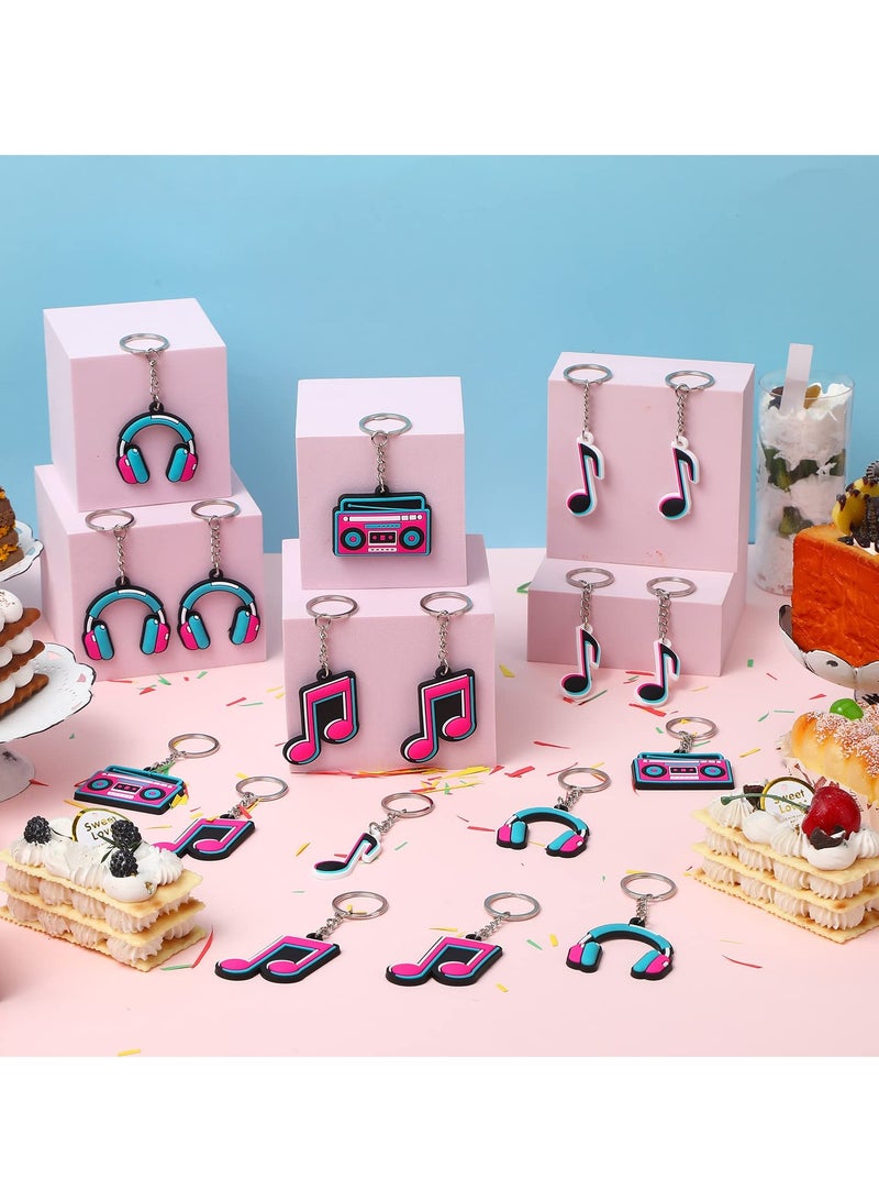 SYOSI Silicone Music Keychain Set, 48-Piece Musical Note and Instrument Themed Keychains, Perfect for Music Themed Party Favors and Supplies - Image 2