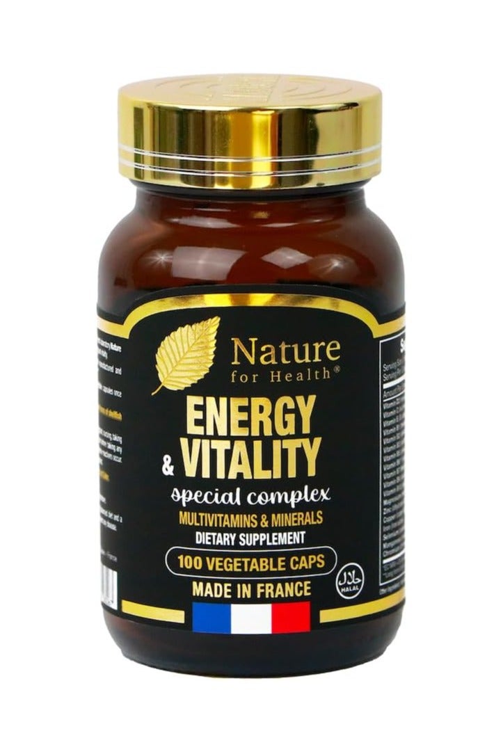 Nature Energy & Vitality Special Complex Dietary Supplement Reducing Tiredness Multivitamins & Minerals Sugar & Gluten-Free 100 Vegetable Caps  - Image 1