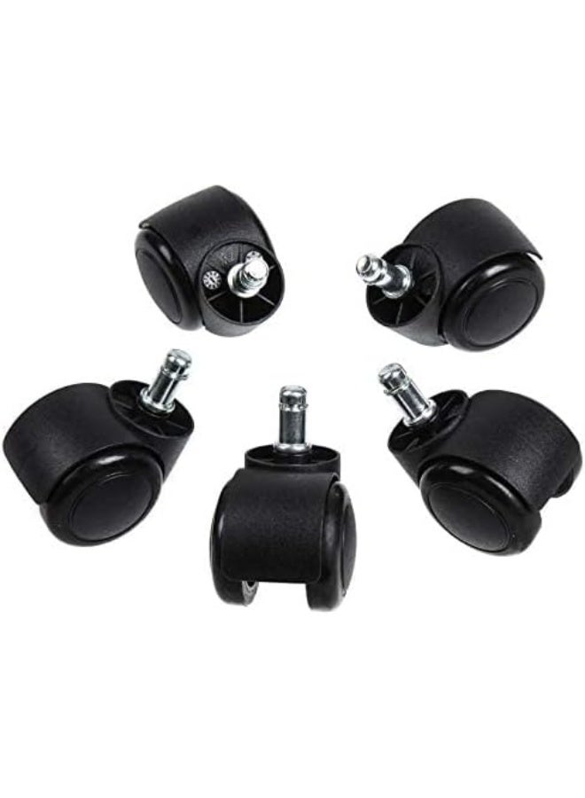 NJM Office Chair Caster Wheel Push Type, Set of 5 Piece - Image 2