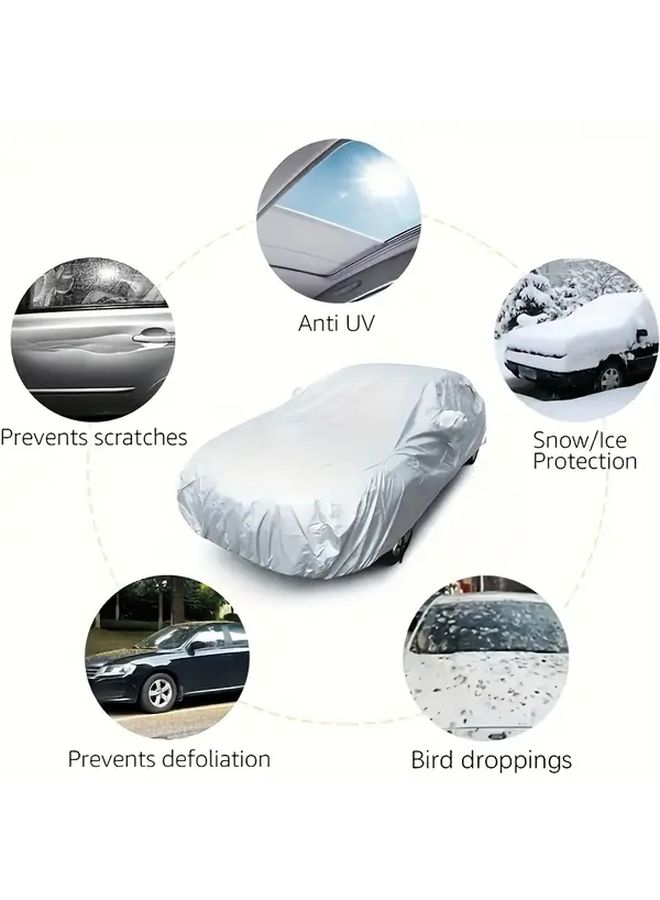 Heavy Duty All Weather Outdoor Car Cover Full Closure Fit for SUVs Trucks Sedans 185 Inches Long with Airflow System Vehicle Parking Access Sun Snow Rain Protection No Interior - Image 5