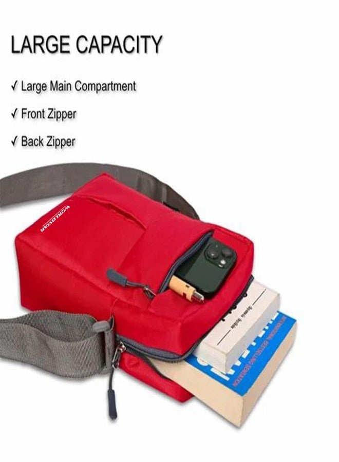 WORLD STAR Kilder Side Sling Bag - Compact, Stylish, and Durable Crossbody Bag for Men & Women (Red) - Image 5