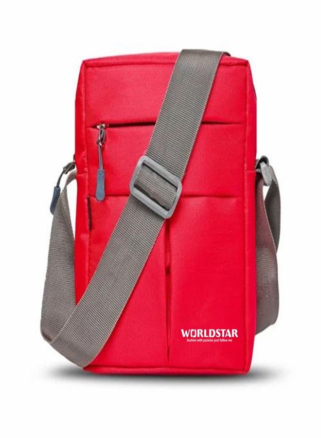 WORLD STAR Kilder Side Sling Bag - Compact, Stylish, and Durable Crossbody Bag for Men & Women (Red) - Image 1