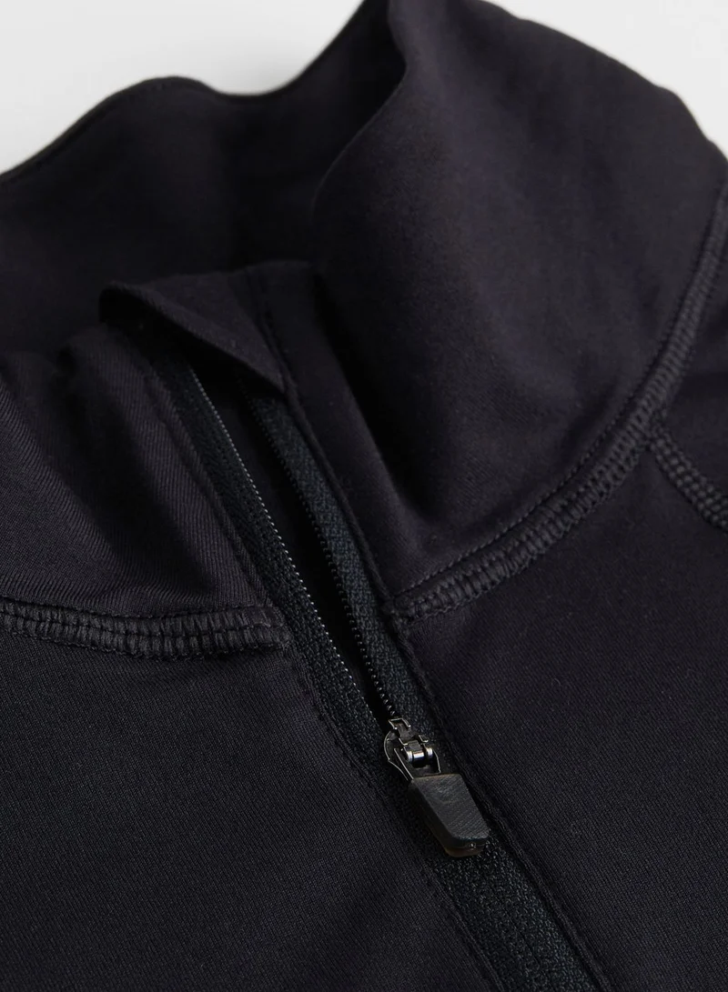 H&M Zip Detail High Neck Top