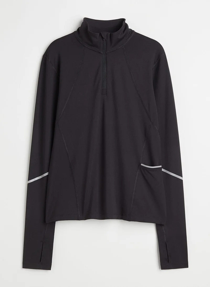 H&M Zip Detail High Neck Top
