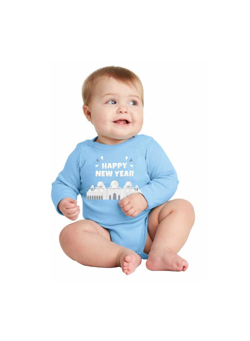 Abu Dhabi New Year's Soft Cotton Unisex Baby Onesie Bodysuit Long Sleeve-Perfect Outfit Celebration For New Year Parties-Gift For Newborns And Toddlers - Image 2