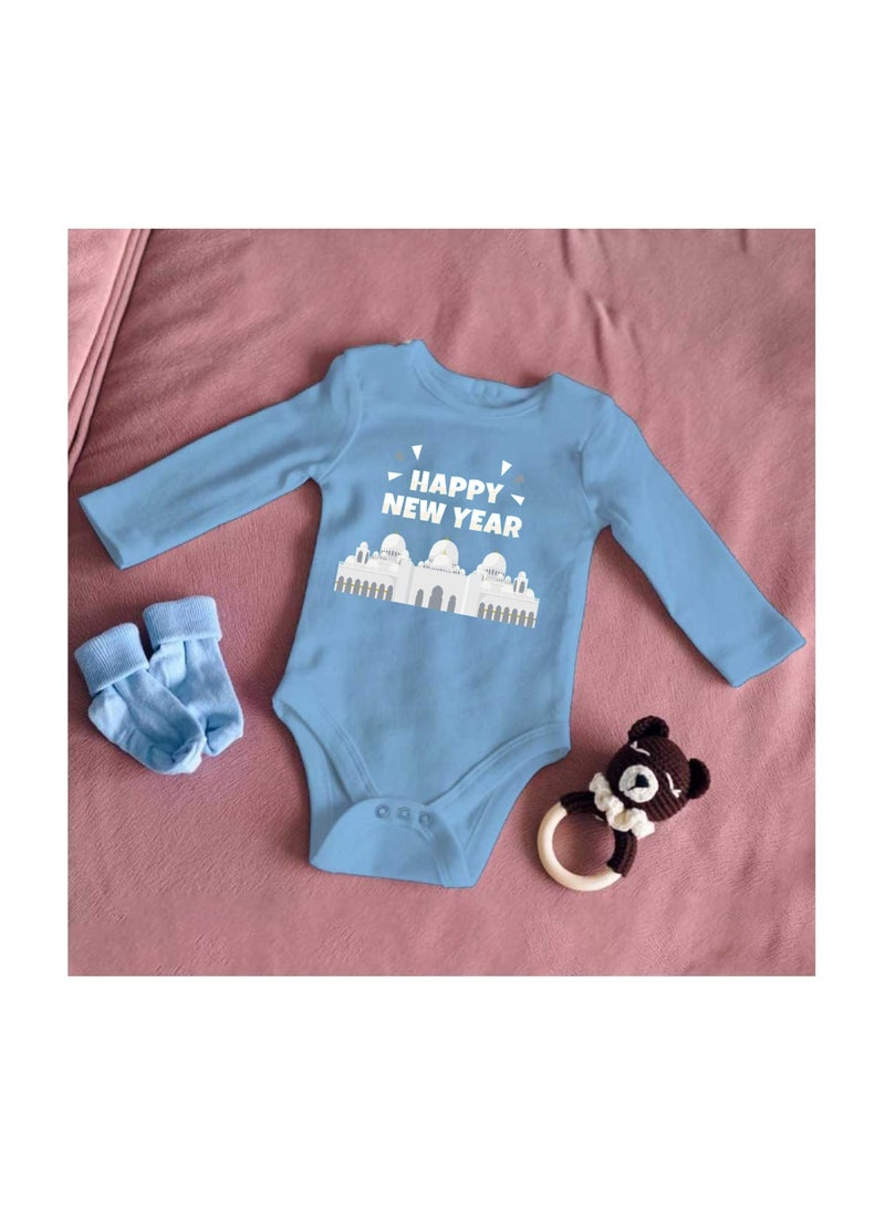 Abu Dhabi New Year's Soft Cotton Unisex Baby Onesie Bodysuit Long Sleeve-Perfect Outfit Celebration For New Year Parties-Gift For Newborns And Toddlers - Image 3