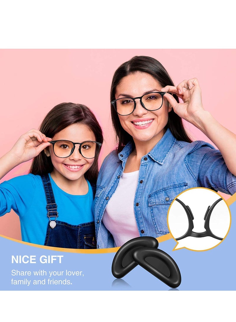 Adhesive Eye Glasses Nose Pads, D Shape Stick on Anti-Slip Soft Silicone, Pad for Most, Eyeglasses and Sunglasses, 15 x 7 x 1 mm (Black) 24 Pairs - Image 3