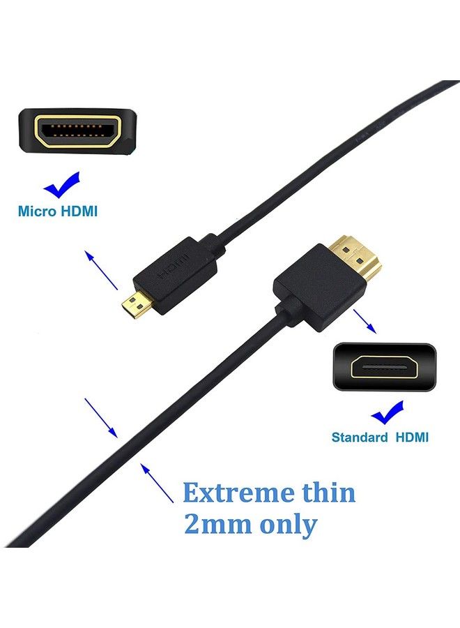 Duttek Micro Hdmi To Hdmi Cable Hdmi To Micro Hdmi Cable Extreme Slim Micro Hdmi Male To Hdmi Male Cable Support 1080P 4K 3D For Gopro Hero 8 7 Blacksony A6500 A7Canon Cameraetc(1M 3.3Feet) - Image 4