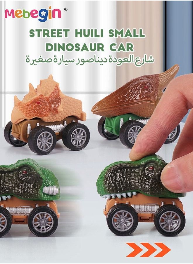 MEBEGIN - 9 PCS Dinosaur Truck Carrier with 1 rockery 2 Trees 1 Dinosaur Egg Nest 3 Dinosaurs Light and Sound Pull Back Car Toy for Toddler Boys 3 to 5 Years Old - Image 1