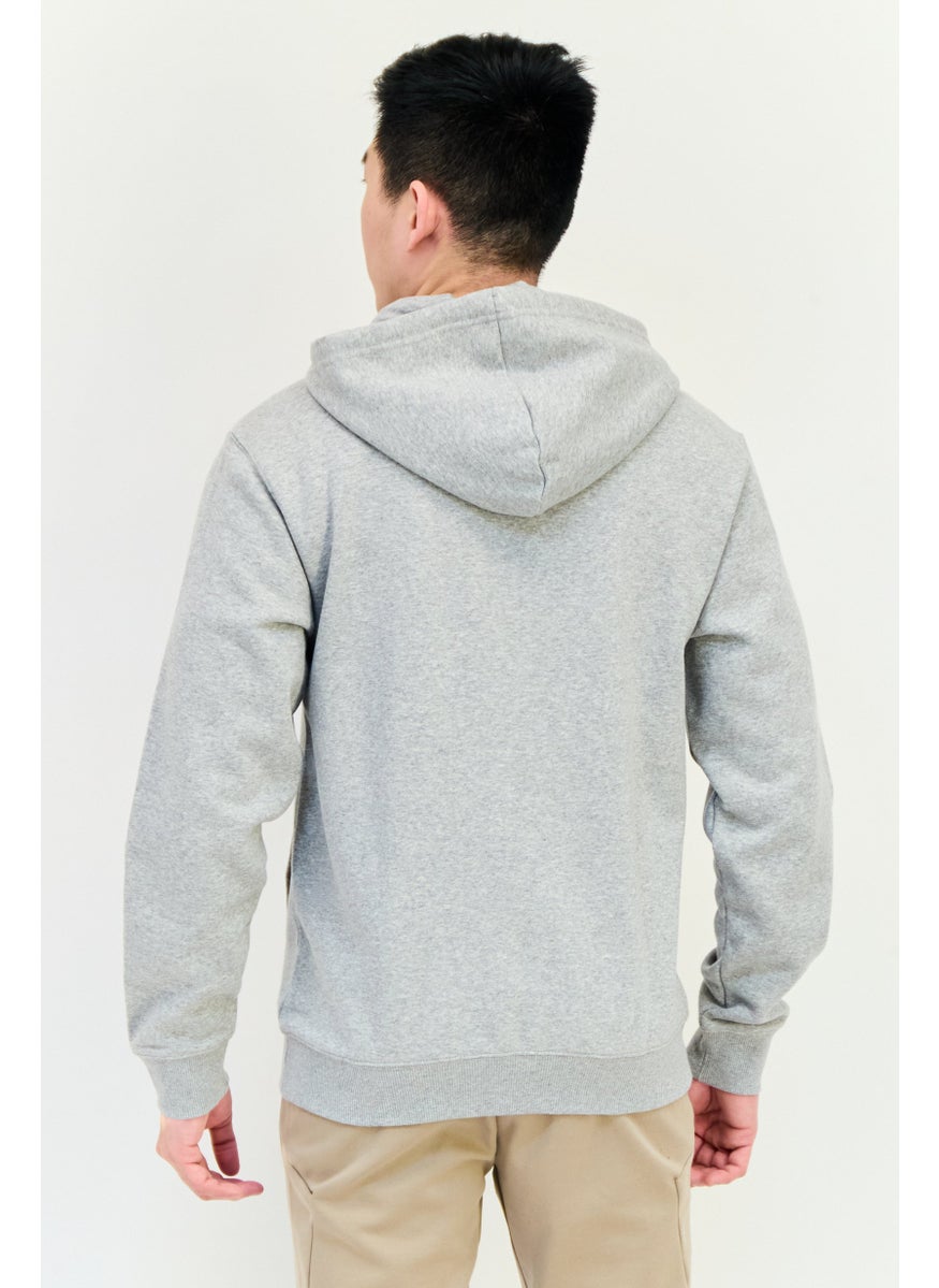 Reebok Men Sportswear Fit Embroidered Logo Long Sleeves Outdoor Hoodie, Grey  - Image 2