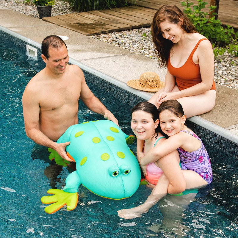 Big Joe Pool Petz Large Frog Animal Pool Toy Float, Frog Shape Mesh, Quick Draining Fabric, 3 feet - Image 3