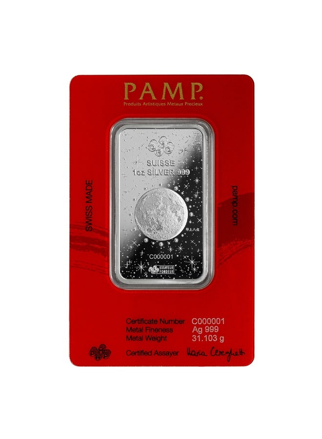 بامب بار فضي 1 أونصة 999.0 من PAMP - سلسلة أسطورة التنين القمري لعام 2024 - Image 5