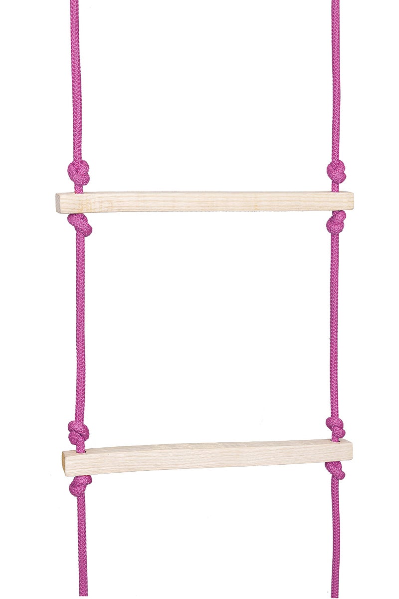 Sprointal Rope Ladder for Kids | Wooden Climbing Ladder | 8 Steps | Pink | 7.5 Feet High - Image 5
