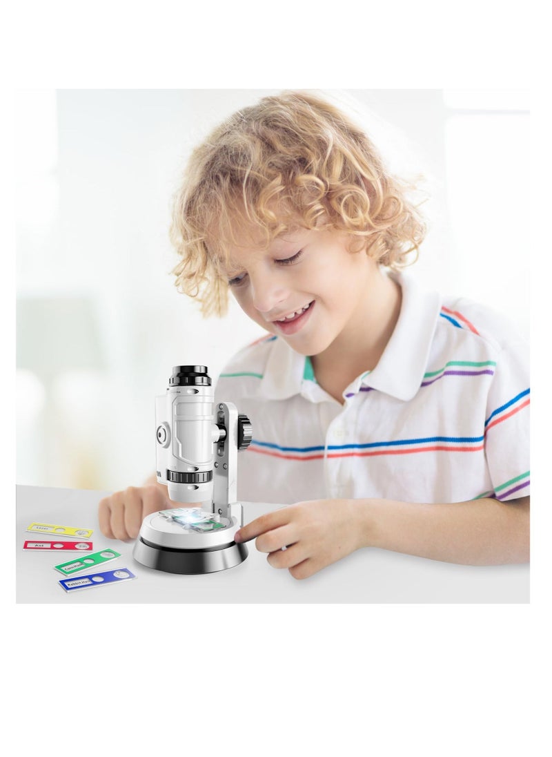 Generic Microscope for Kids, Kids Beginner Handheld Microscope Science Kit, with 60X-120X Microscope u0026 12 Slides, Science Experiments Kit STEM Project Toy, for for Kids Boys Girls  - Image 2