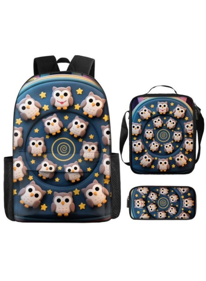 Bright Li Fire Fashion is unlimited! Cartoon bag three-piece set, suitable for a variety of scenes for students and teenagers (available for students, children, friends on outings, mountain climbing, school, etc.) - 95 - Image 2