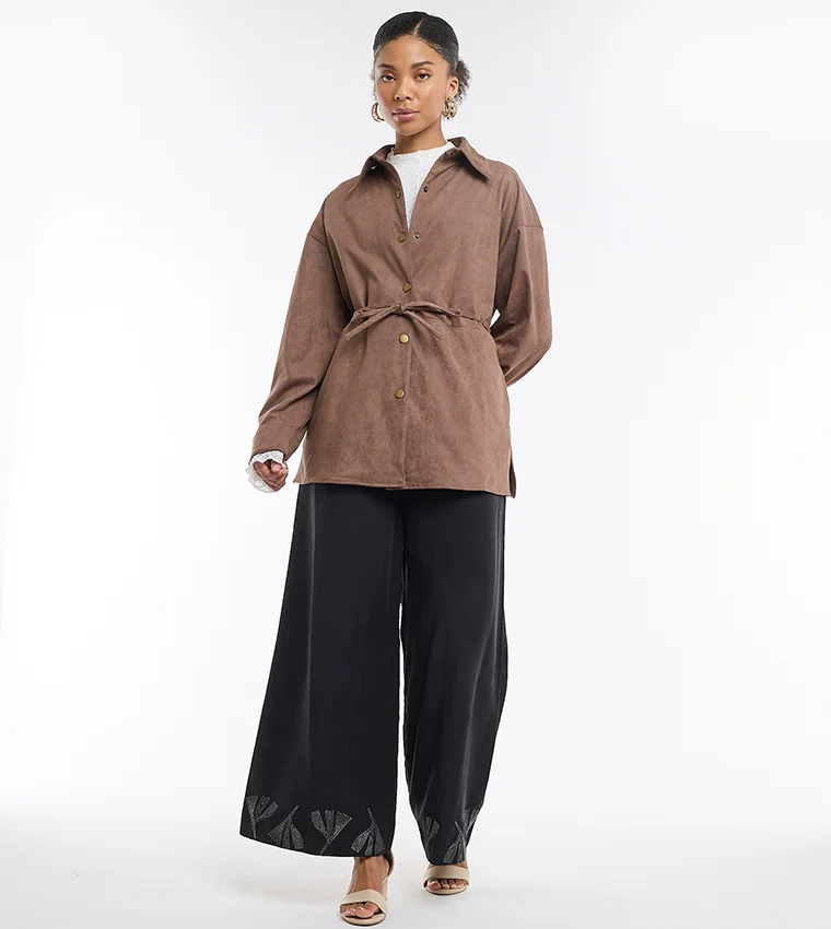 بي سي بي جي BCBG SUEDE OVERSHIRT