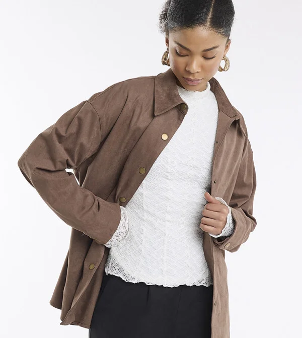 BCBG SUEDE OVERSHIRT