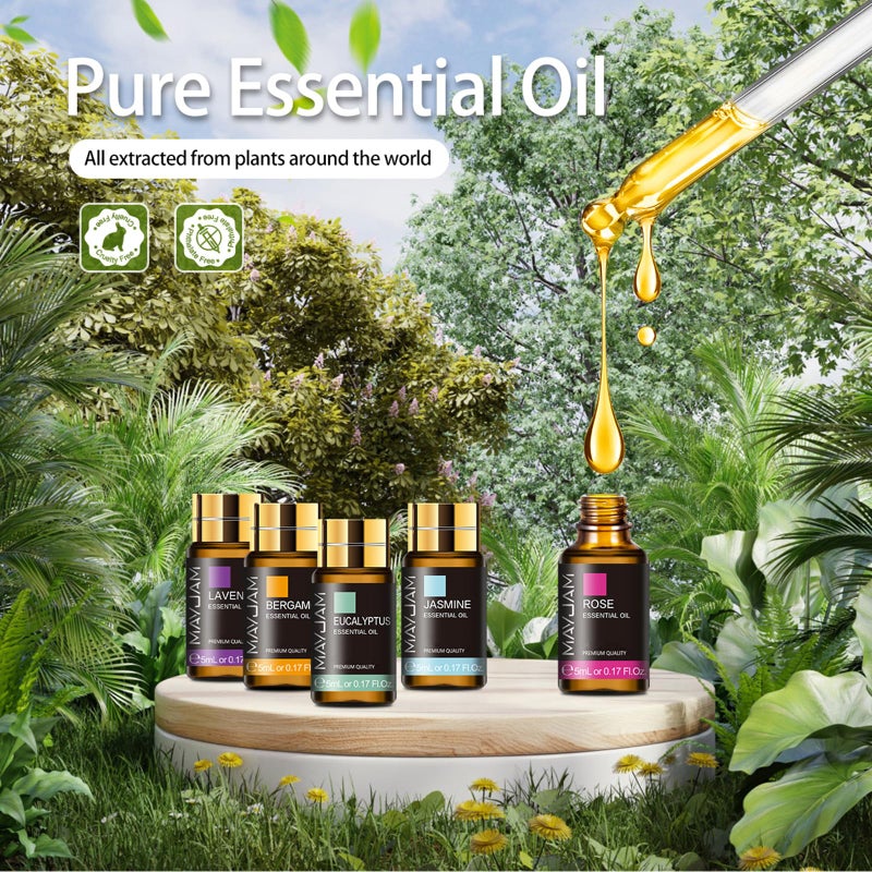 MAYJAM Tea Tree 20 Pcs Pure Essential Oil Gift Set, for Diffuser, Humidifiers, Skin Care, Massage, Fragrance Oil Scent for DIY Candle and Soap Making, Gift for Friend (5ML) - Image 3