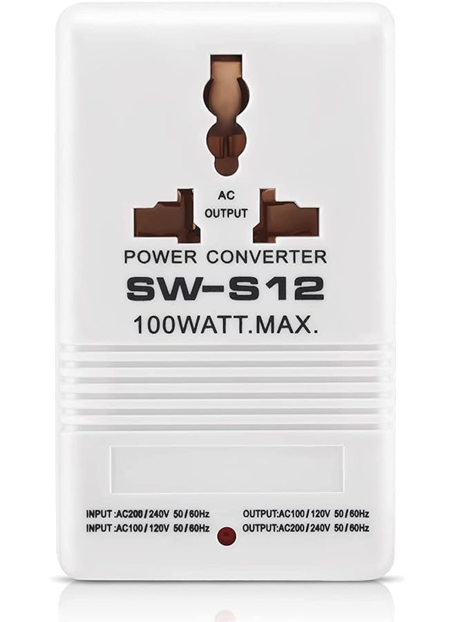 PROMASS محول الطاقة الكهربائي promass - 110 فولت إلى 220 فولت أو من 220 فولت إلى 110 فولت معيار دولي 2 سن (SW-S12-100W) - Image 1