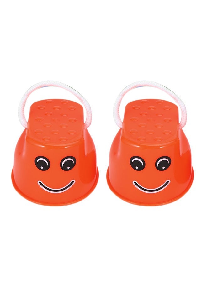 NIBEMINENT Children Kids Outdoor Fun Walk Stilt Jump Smile Face Balance Training Toy - Image 1