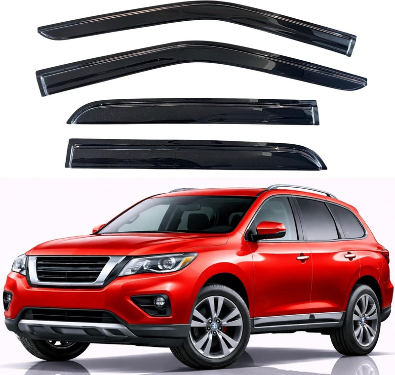 KPY Window Visor Rain Guard Deflectors for Nissan Pathfinder 2013-2021 - 4PC Mugen Style - Image 1
