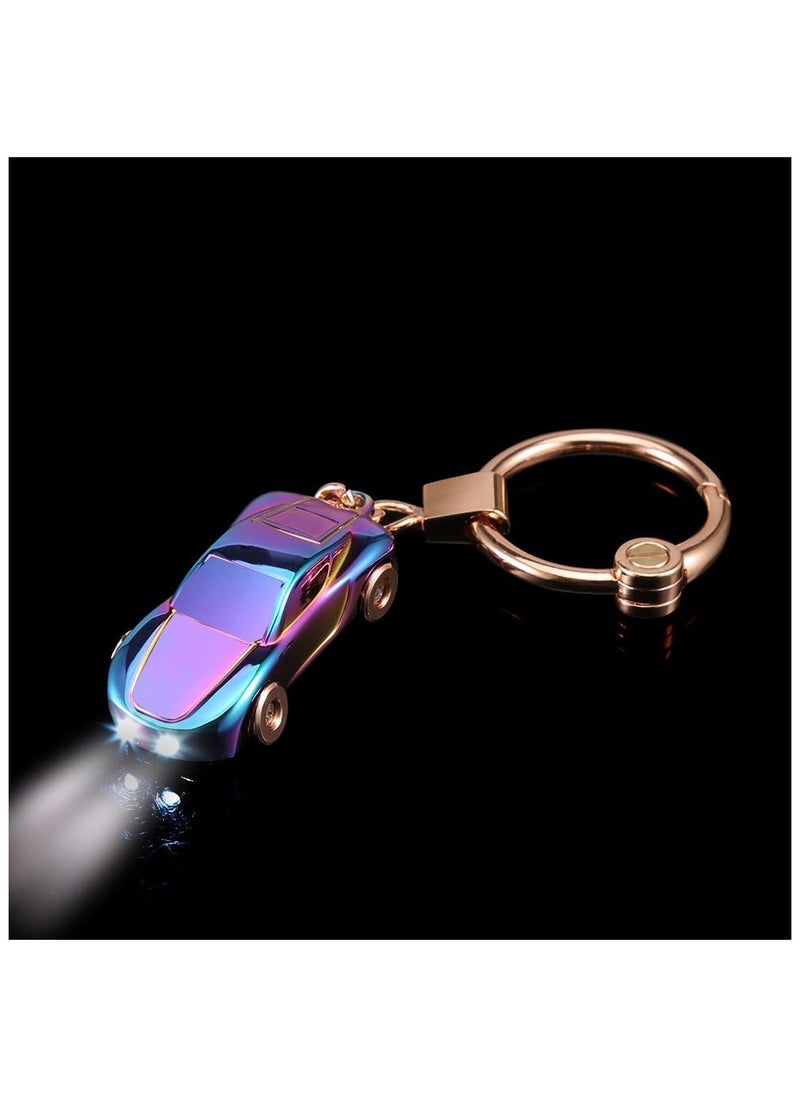 FIRST PRO Key Chain Flashlight, Zinc Alloy Car Keychain with 2 Modes LED Light, Key Rings for Men, Women or Car Decorations, Ideal Gifts (Colorful) - S  - Image 2