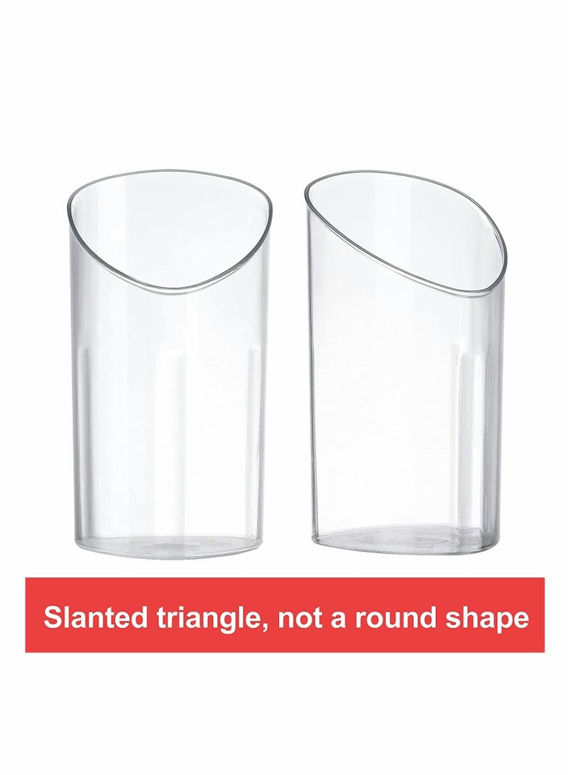 Excefore Mini Angled Dessert Cups, 100Pcs 75ml Plastic Round Dessert Cups Clear Parfait Appetizer Cup Reusable Serving Bowl for Dessert Pudding Mousse Party (8.5 x 4.5cm) - Image 3