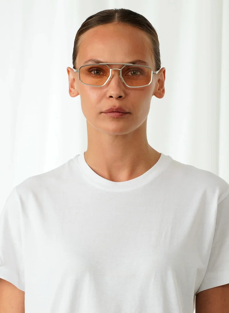  اكسبليست باوتس Explicit Poets Unisex PABLO Silver - Peach Stylish Sunglasses, 6EP9