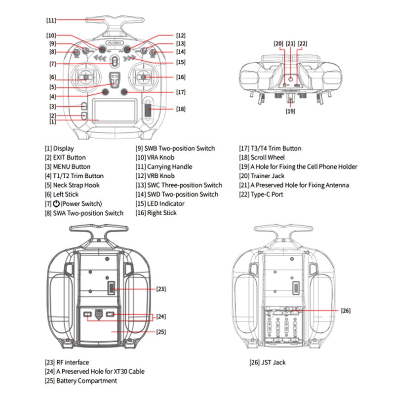 مُرسل تحكم عن بعد محسن FLYSKY FS-ST8 - جهاز تحكم عن بعد بتردد 2.4GHz بروتوكول ANT مع مستقبل FS-SR8 - 10 قنوات - مسافة تحكم عن بعد 1000 متر - Image 5