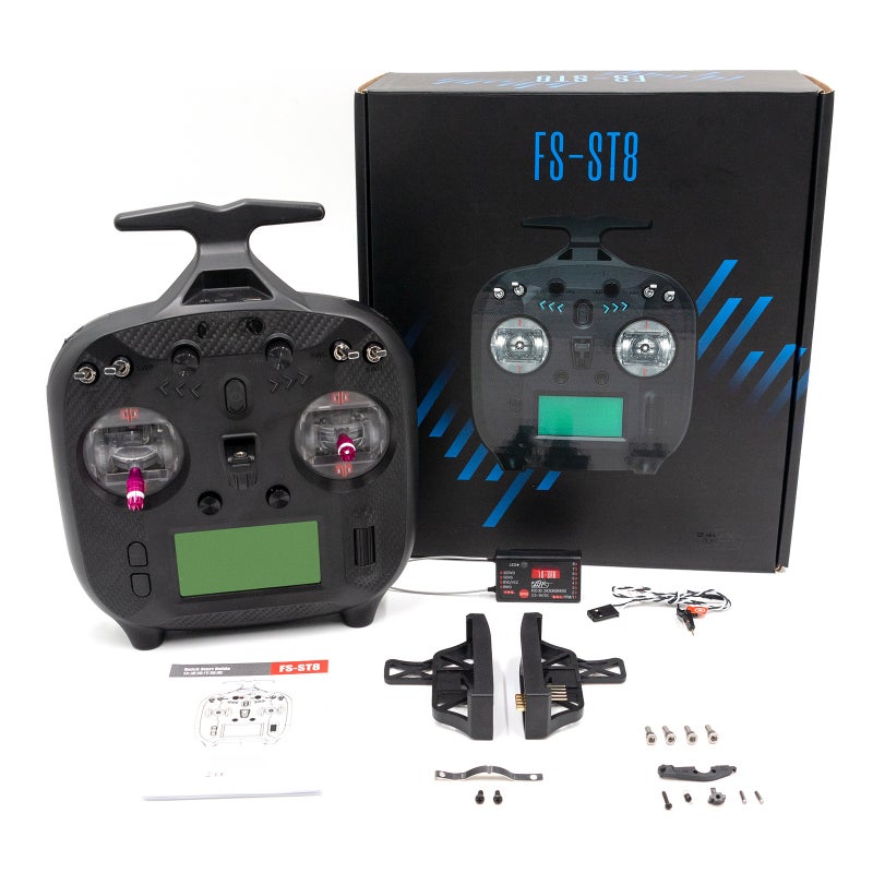 مُرسل تحكم عن بعد محسن FLYSKY FS-ST8 - جهاز تحكم عن بعد بتردد 2.4GHz بروتوكول ANT مع مستقبل FS-SR8 - 10 قنوات - مسافة تحكم عن بعد 1000 متر - Image 1