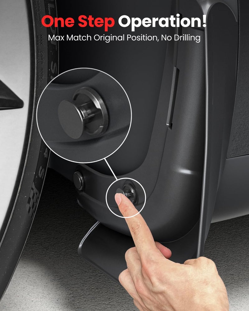 REEVAA 2025 Tesla New Model Y Juniper Accessories - Mud Flaps [Protect Paint, No Drilling Required] All-Weather Mud Guard Body Kits for Model Y Juniper 2025-2026, Black (Set of 4) - Image 5