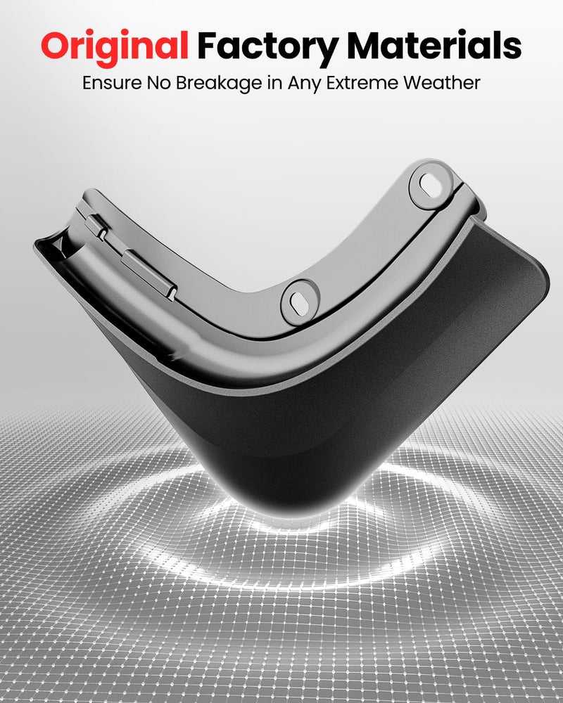 REEVAA 2025 Tesla New Model Y Juniper Accessories - Mud Flaps [Protect Paint, No Drilling Required] All-Weather Mud Guard Body Kits for Model Y Juniper 2025-2026, Black (Set of 4) - Image 4