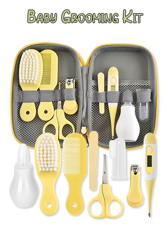 RION 8-Piece Baby Care Kit with Thermometer, Nasal Aspirator, Toothbrush, Emery Board, Nail Clipper, Scissor, Brush and Comb, Portable Essential Daily Care Bathing Tool for Toddler Infant - Image 1