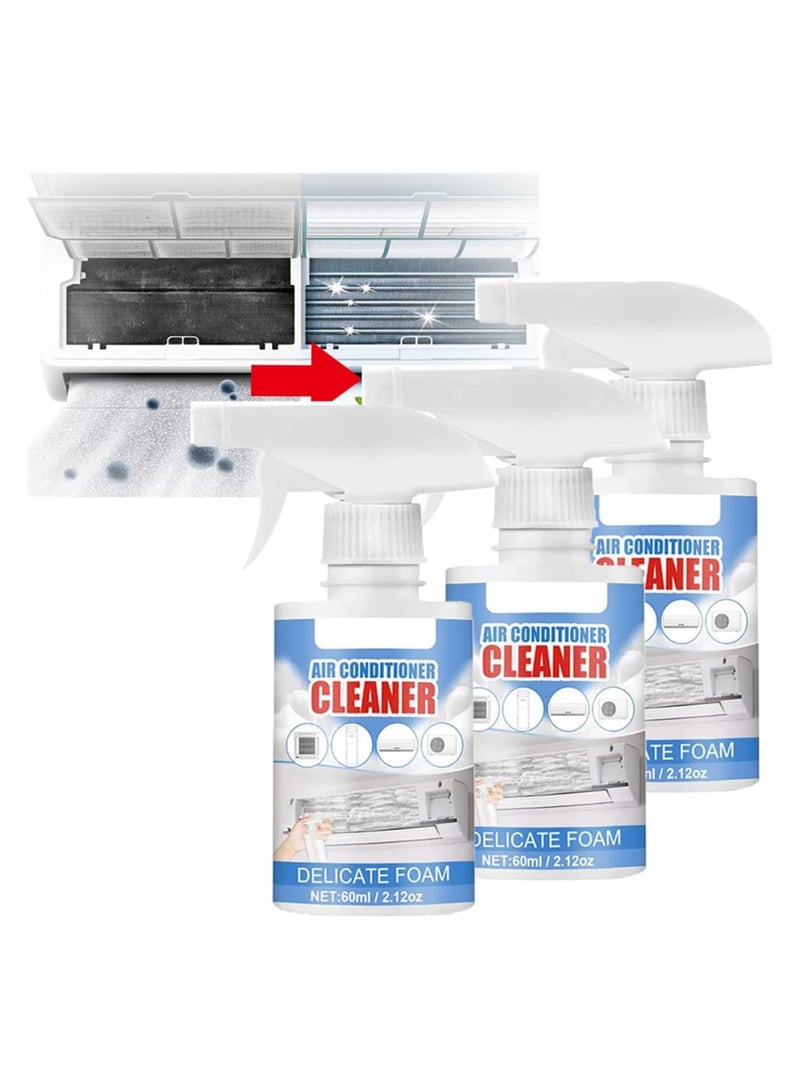 SYOSI Air Conditioner Foaming Cleaner, Multi-Purpose Removal of Peculiar Smell Home Office Cleaner, 60ml No Washing Air Conditioner Foaming Coil Cleaner Spray, All-purpose Household Bubble Cleaner (3PCS) - Image 1