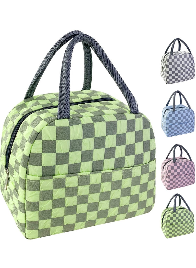 SOLARAE Lunch Bag for Women Men, Aesthetic Lunch Bag Reusable Insulated Lunch Tote Bag Kawaii Lunch Box Container Waterproof Lunch Cooler Bag for Work Office Travel Picnic (Green) - Image 1