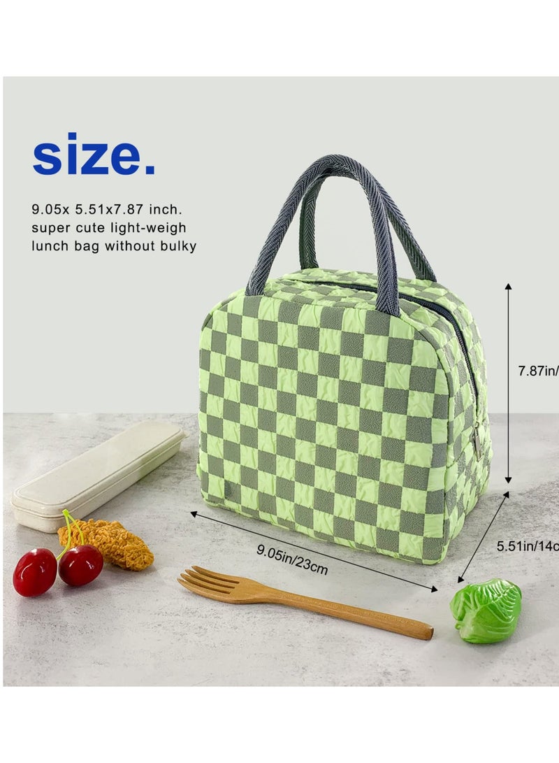SOLARAE Lunch Bag for Women Men, Aesthetic Lunch Bag Reusable Insulated Lunch Tote Bag Kawaii Lunch Box Container Waterproof Lunch Cooler Bag for Work Office Travel Picnic (Green) - Image 4
