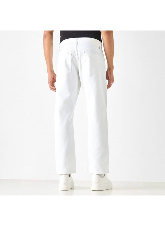Lee Cooper Lee Cooper Solid Straight Fit Jeans with Pockets  - Image 3