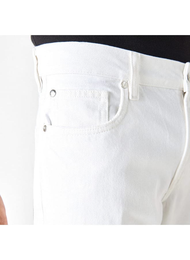 Lee Cooper Lee Cooper Solid Straight Fit Jeans with Pockets  - Image 4