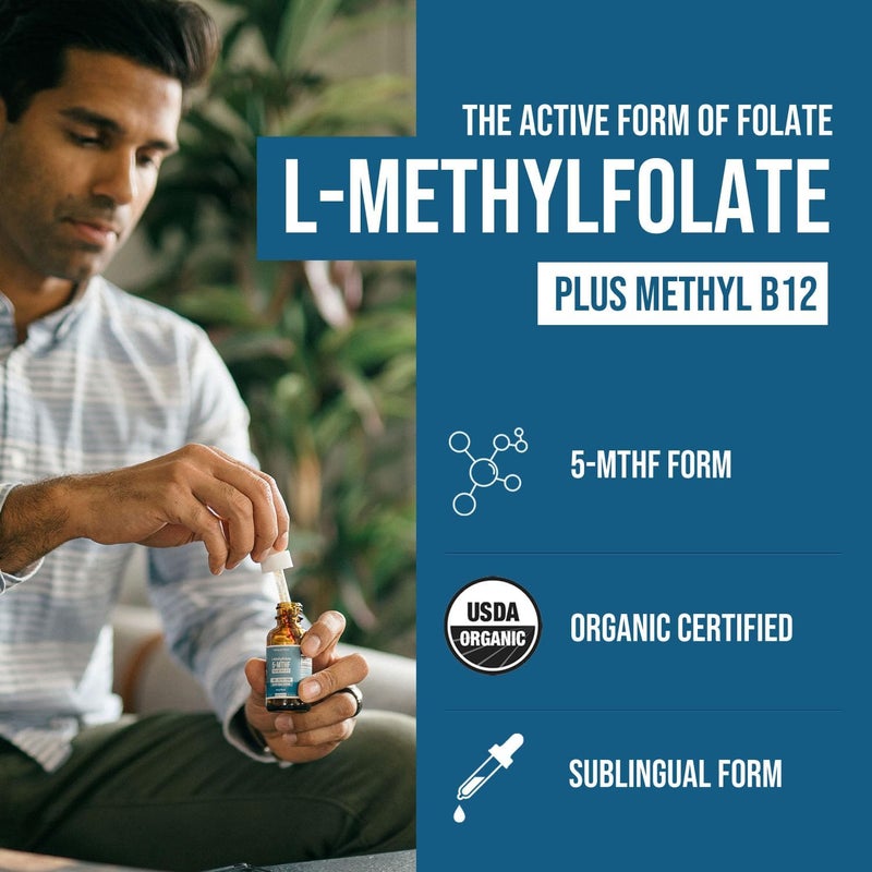 Triquetra Health Organic L Methylfolate 75 mg Plus Methyl B12 Cofactor  Metabolically Active 5MTHF Form Superior Form of Folate  Organic Berry Flavor Liquid Sublingual Form  Mood Cognition Methylation 1oz - Image 2
