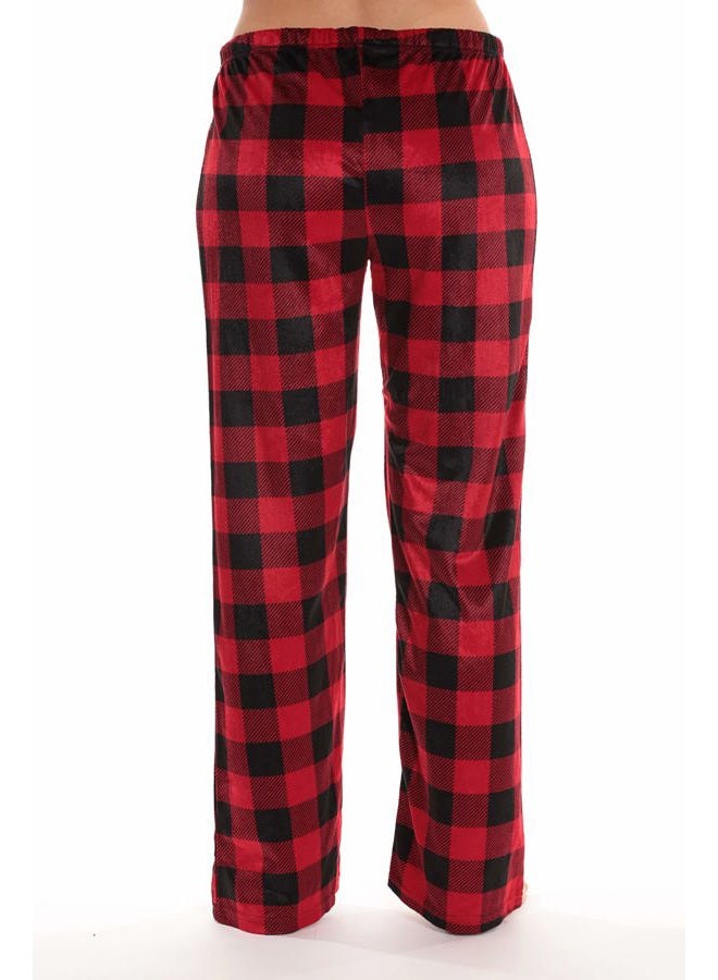 #followme Fleece Pajama Pants for Women Sleepwear PJs 45803-10195-RED-XS - Image 3