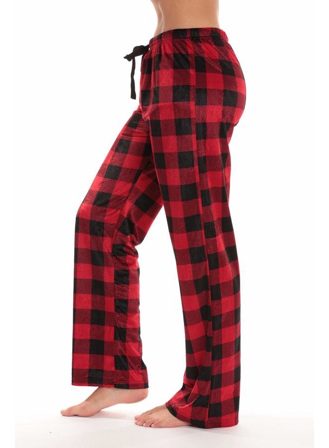 #followme Fleece Pajama Pants for Women Sleepwear PJs 45803-10195-RED-XS - Image 2