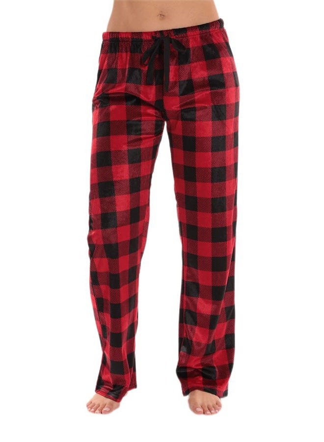 #followme Fleece Pajama Pants for Women Sleepwear PJs 45803-10195-RED-XS - Image 1