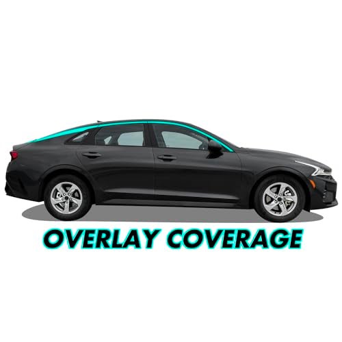 SlickMod غطاء فينيل أسود SlickMod Chrome Delete لزينة نوافذ كيا K5 2021-2022 (أسود ساتان) - Image 2