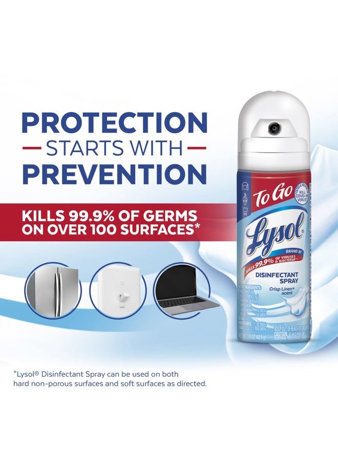 Lysol رذاذ مطهر للسفر، رائحة الكتان المنعش، حجم السفر - 1 أونصة (عبوة من 4) - Image 3