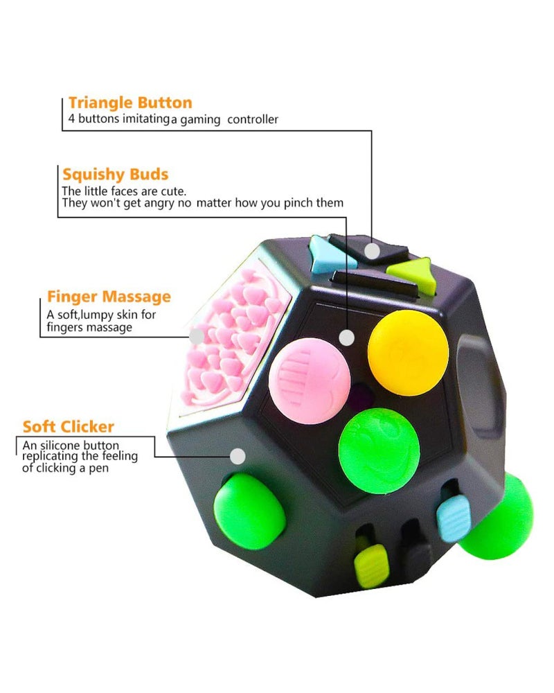 Dodecagon Fidget Toy - 12 Tactile Sensory Features, Premium ABS & Silicone, Portable 2.95*2.16*2.16 Inch Design for Kids, Adults, ADHD, ASD, School, Work, Meetings - Image 4