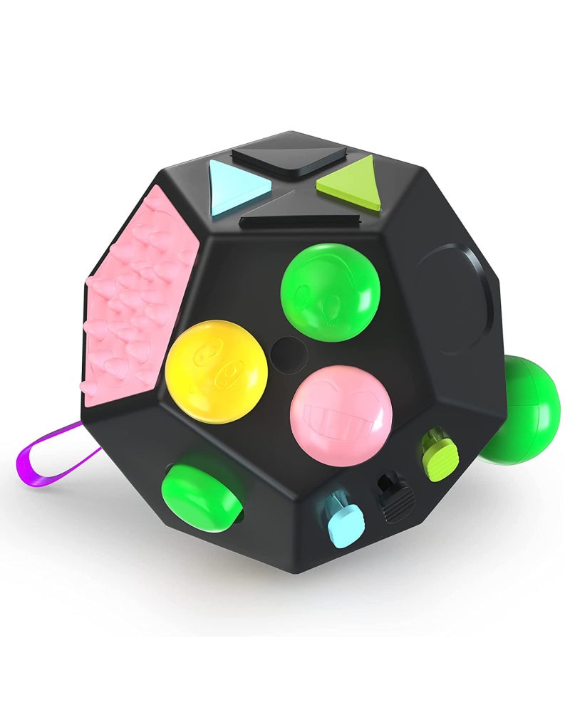 Dodecagon Fidget Toy - 12 Tactile Sensory Features, Premium ABS & Silicone, Portable 2.95*2.16*2.16 Inch Design for Kids, Adults, ADHD, ASD, School, Work, Meetings - Image 3