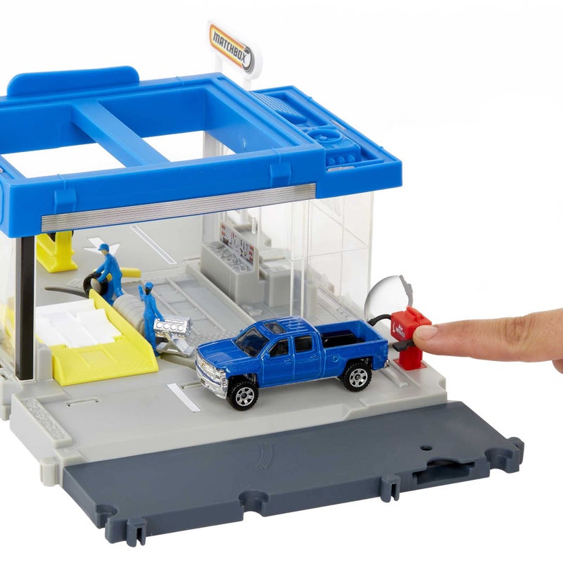 Matchbox Action Drivers Auto Shop Playset with 1 Chevy Silverado, Moving Parts & Figures, Toy for Kids 3 Years Old & Up - Image 2
