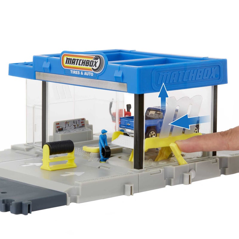 Matchbox Action Drivers Auto Shop Playset with 1 Chevy Silverado, Moving Parts & Figures, Toy for Kids 3 Years Old & Up - Image 3